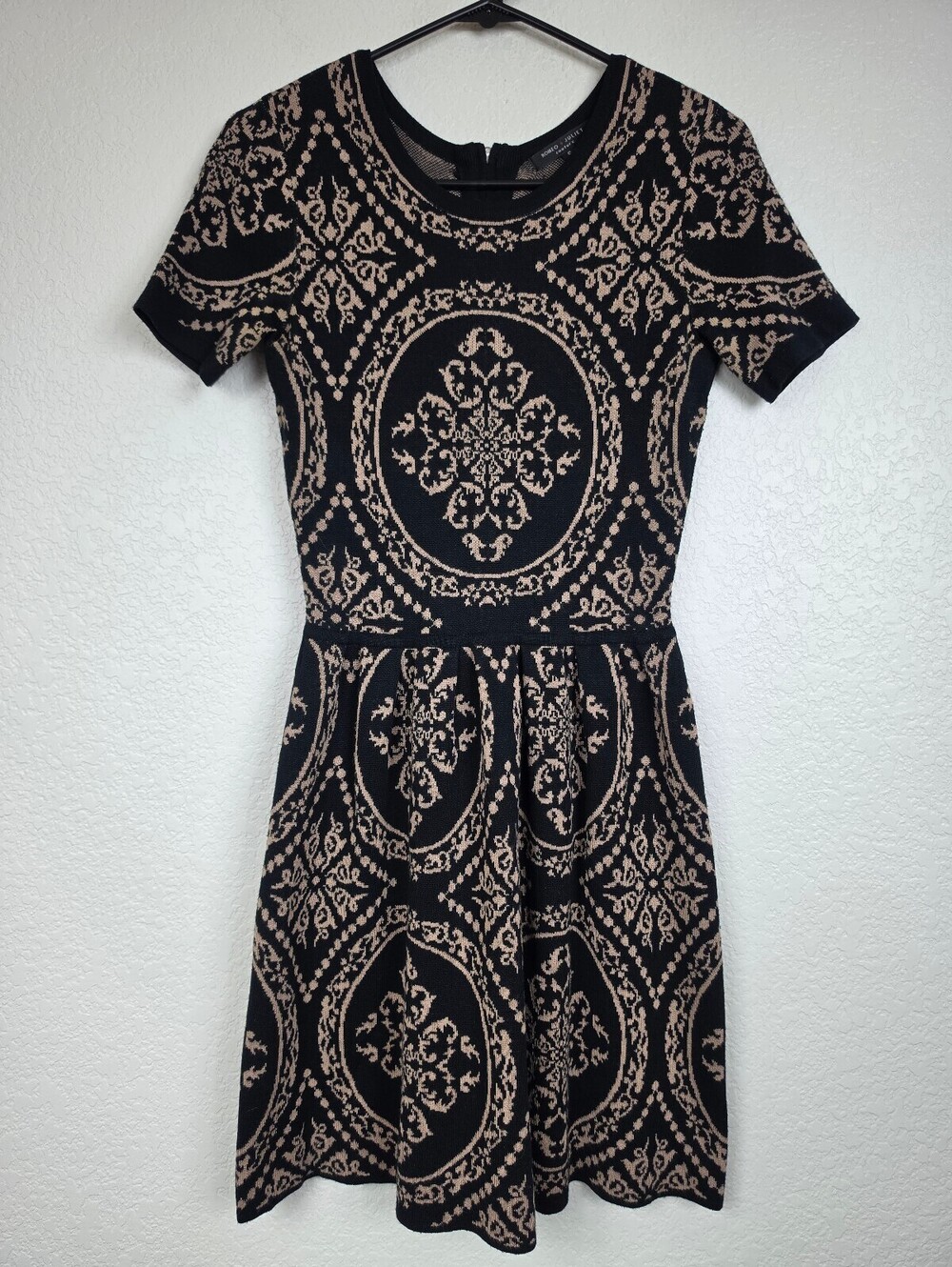 Anthropologie Romeo + Juliet Black & Beige Pattern Dress
